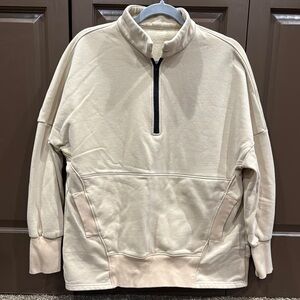 Cream Half-Zip Sweatshirt